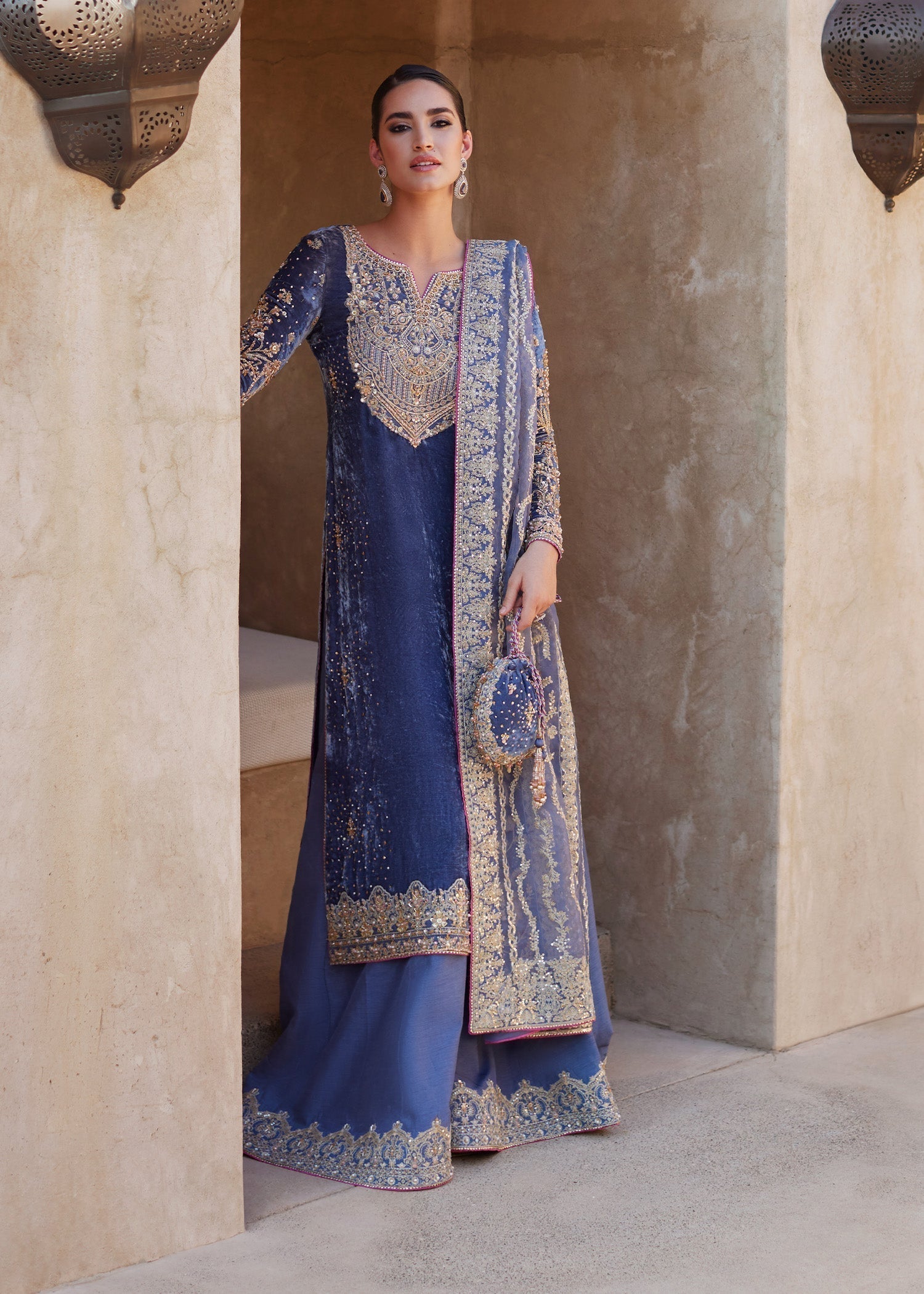 Kanwal Malik | Laira Formals | Aleha L Blue Velvet