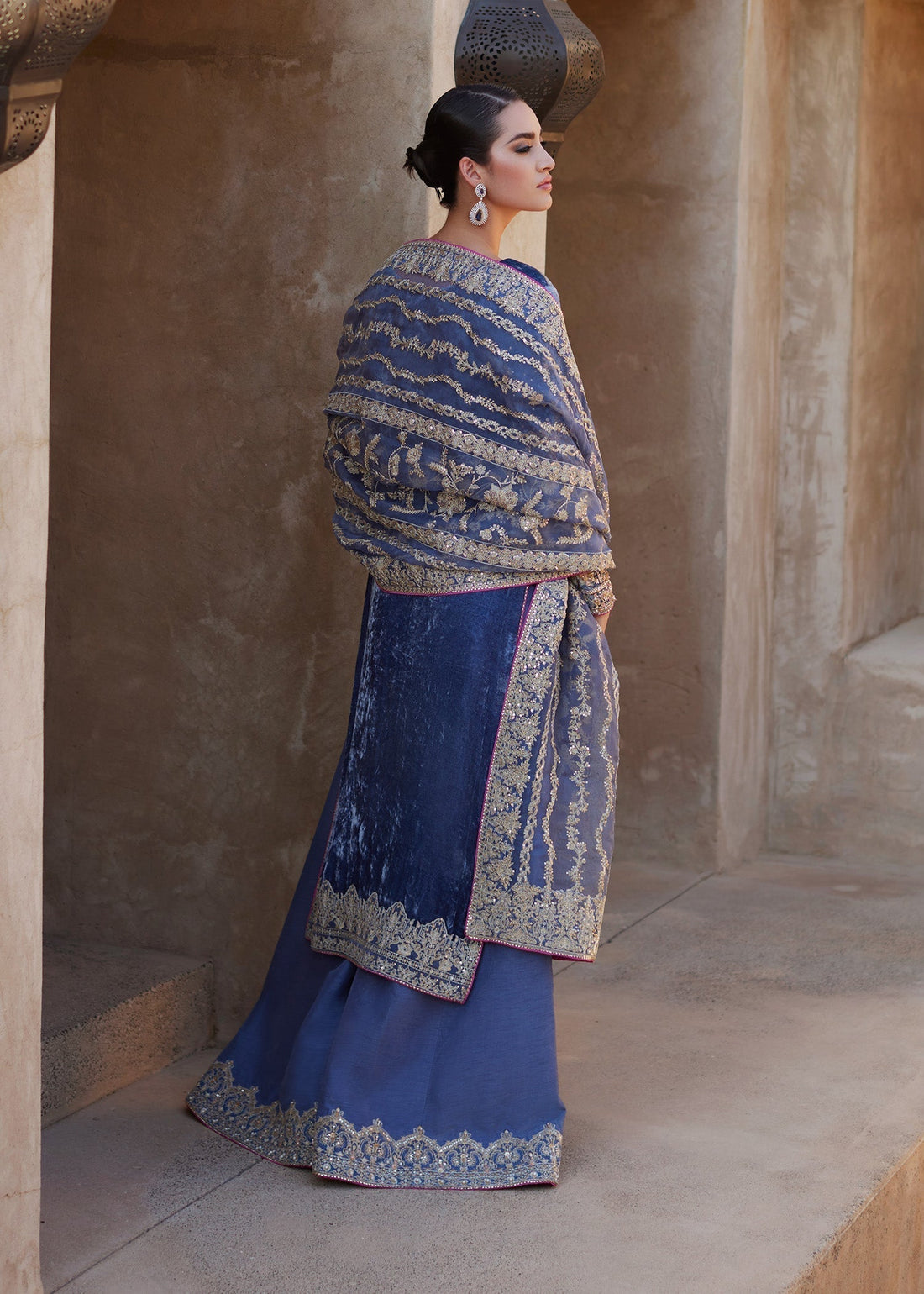 Kanwal Malik | Laira Formals | Aleha XS Blue Velvet