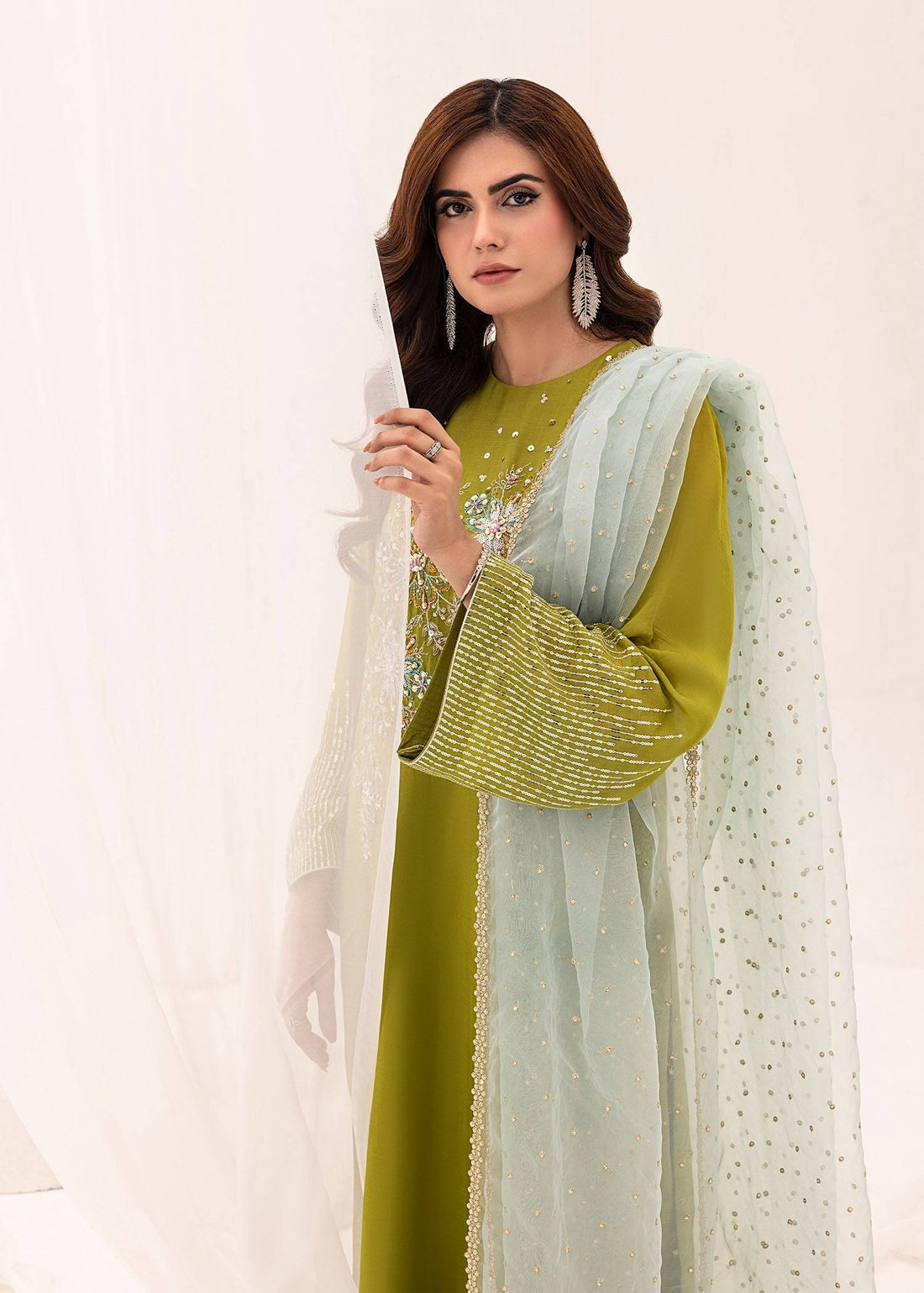Jamnii | Silk Ivy | Lime Forest - Pakistani Designer Dress - by Jamnii | Type: Ladies Clothes - 100% Original at Saira Sultan