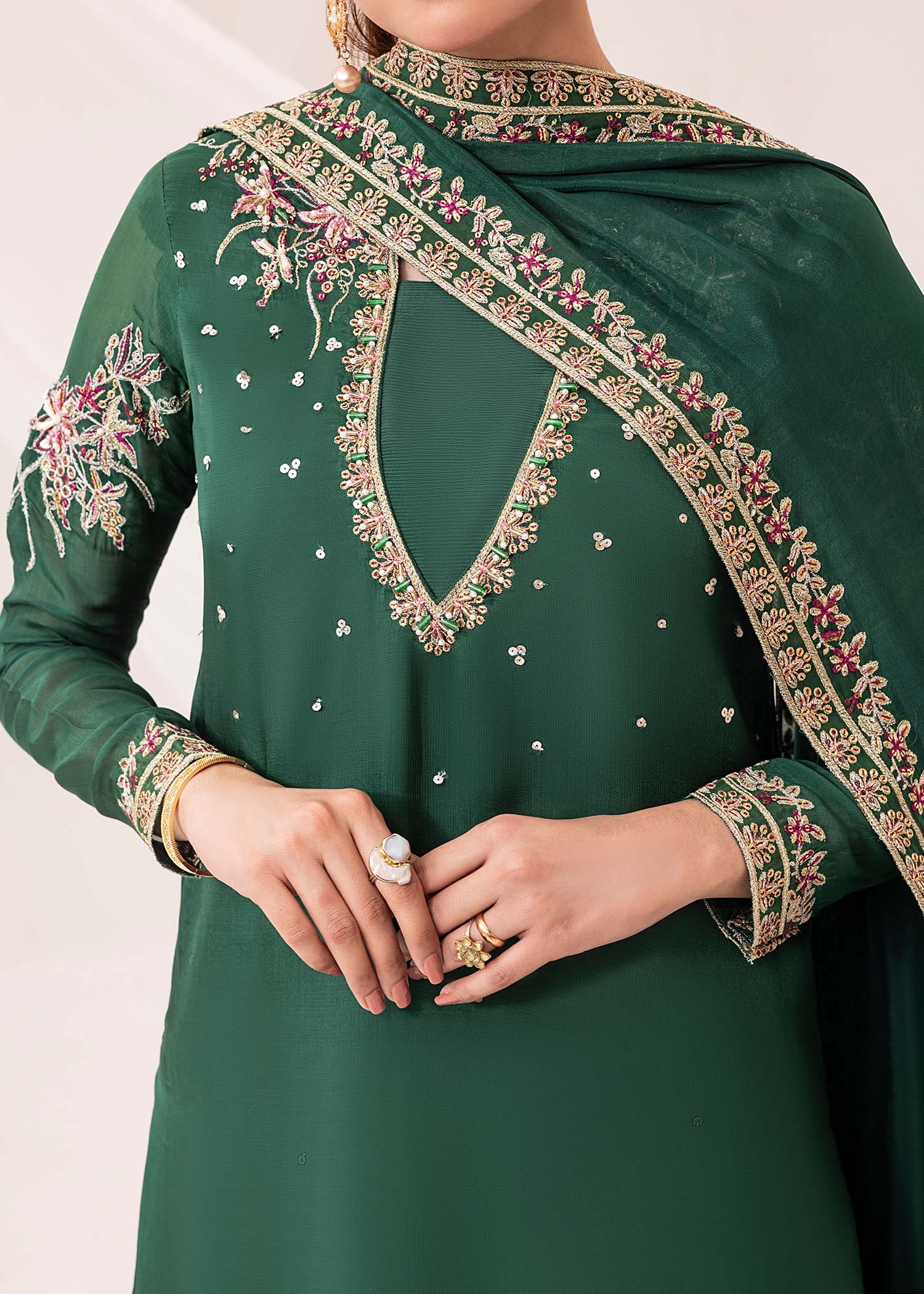Jamnii | Silk Ivy | Emerald - Pakistani Designer Dress - by Jamnii | Type: Ladies Clothes - 100% Original at Saira Sultan