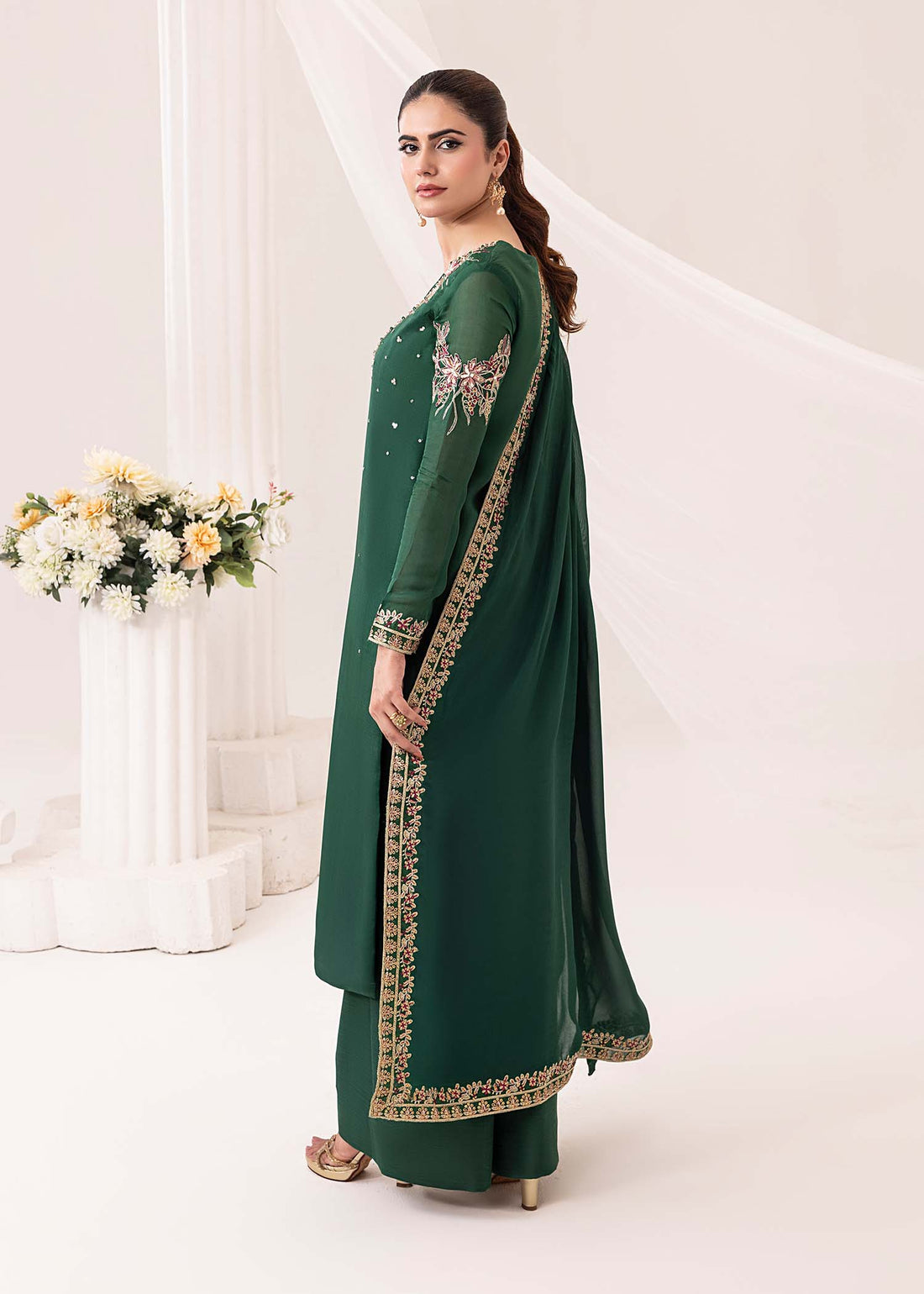 Jamnii | Silk Ivy | Emerald - Pakistani Designer Dress - by Jamnii | Type: Ladies Clothes - 100% Original at Saira Sultan