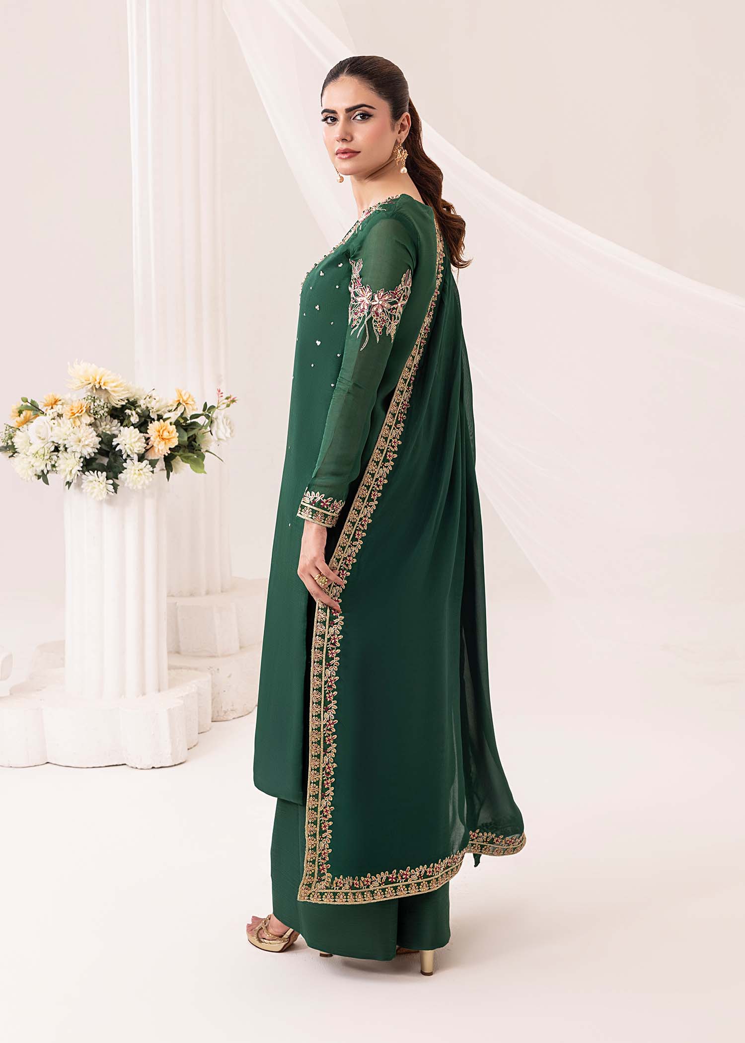 Jamnii | Silk Ivy | Emerald - Pakistani Designer Dress - by Jamnii | Type: Ladies Clothes - 100% Original at Saira Sultan