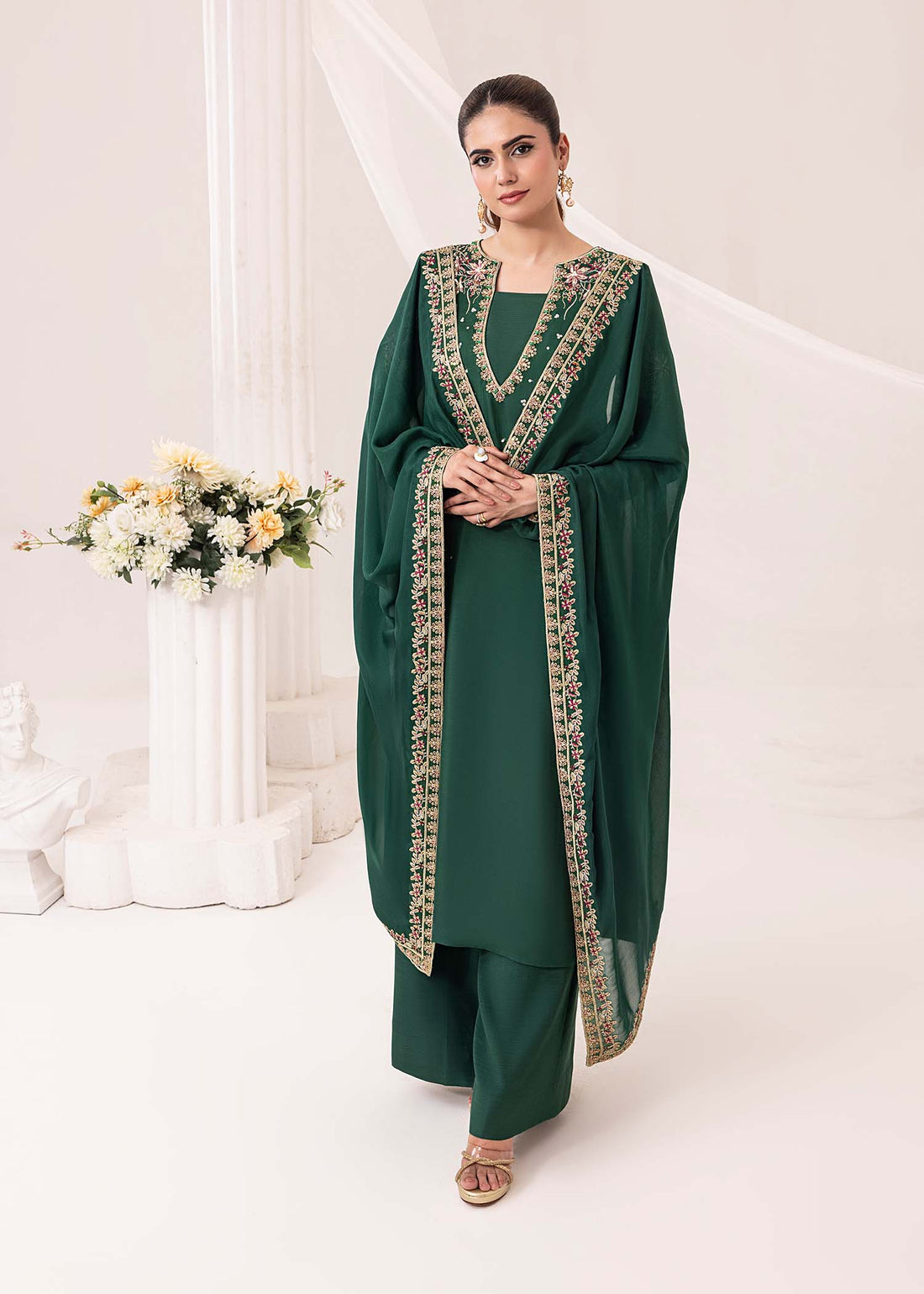 Jamnii | Silk Ivy | Emerald - Pakistani Designer Dress - by Jamnii | Type: Ladies Clothes - 100% Original at Saira Sultan