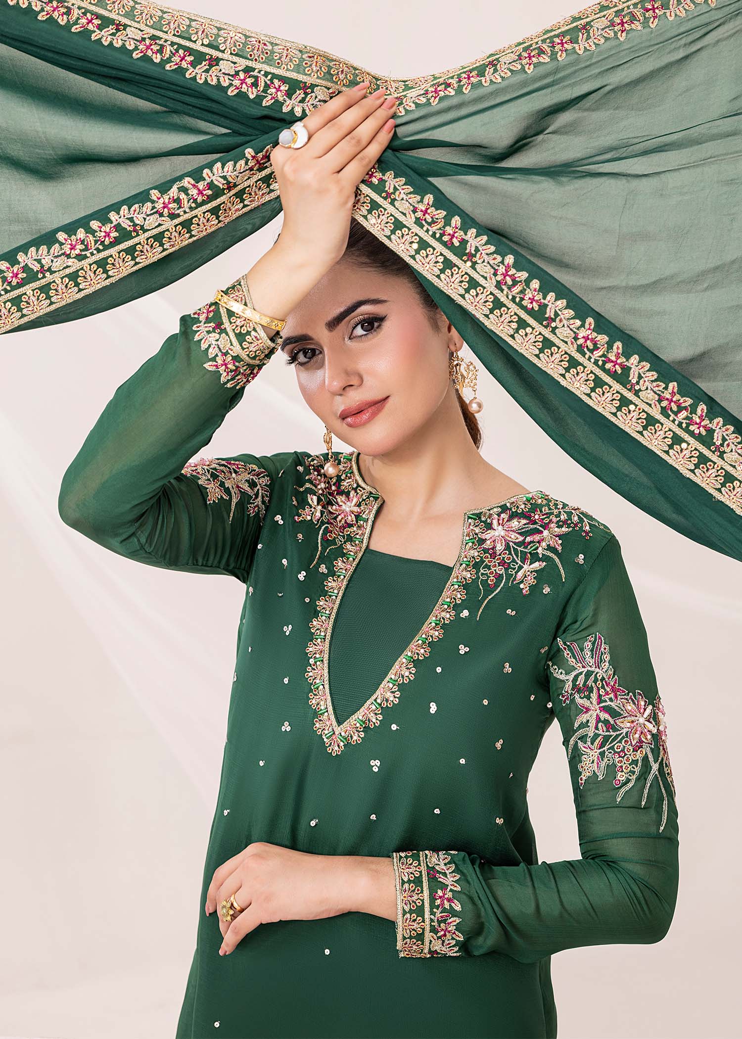 Jamnii | Silk Ivy | Emerald - Pakistani Designer Dress - by Jamnii | Type: Ladies Clothes - 100% Original at Saira Sultan