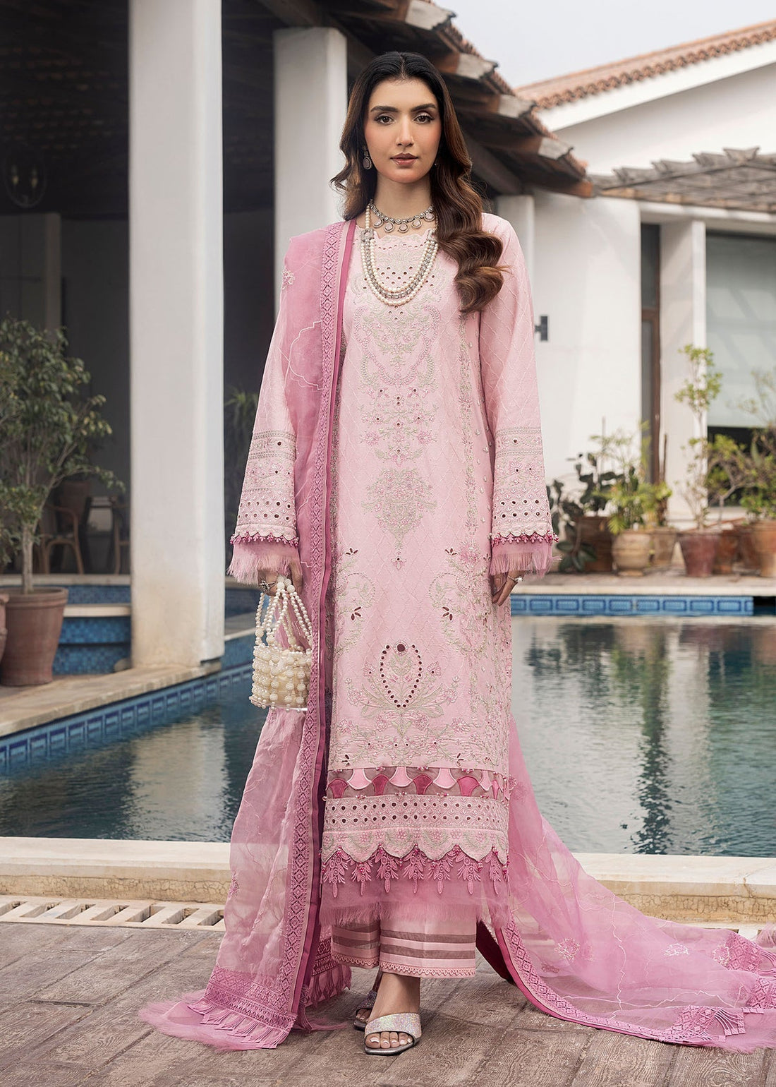Shurooq | Luxury Lawn 25 | Blossom XS Light Pink Lawn