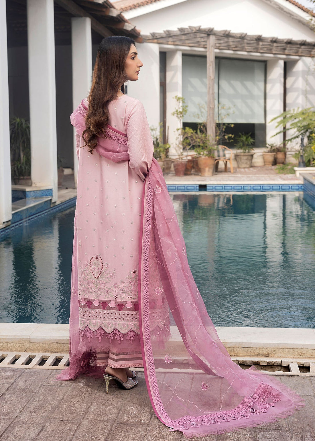 Shurooq | Luxury Lawn 25 | Blossom XS Light Pink Lawn