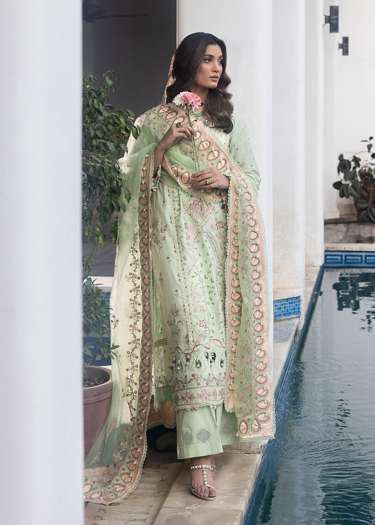 Shurooq | Luxury Lawn 25 | Amazon M Pastel Mint Lawn