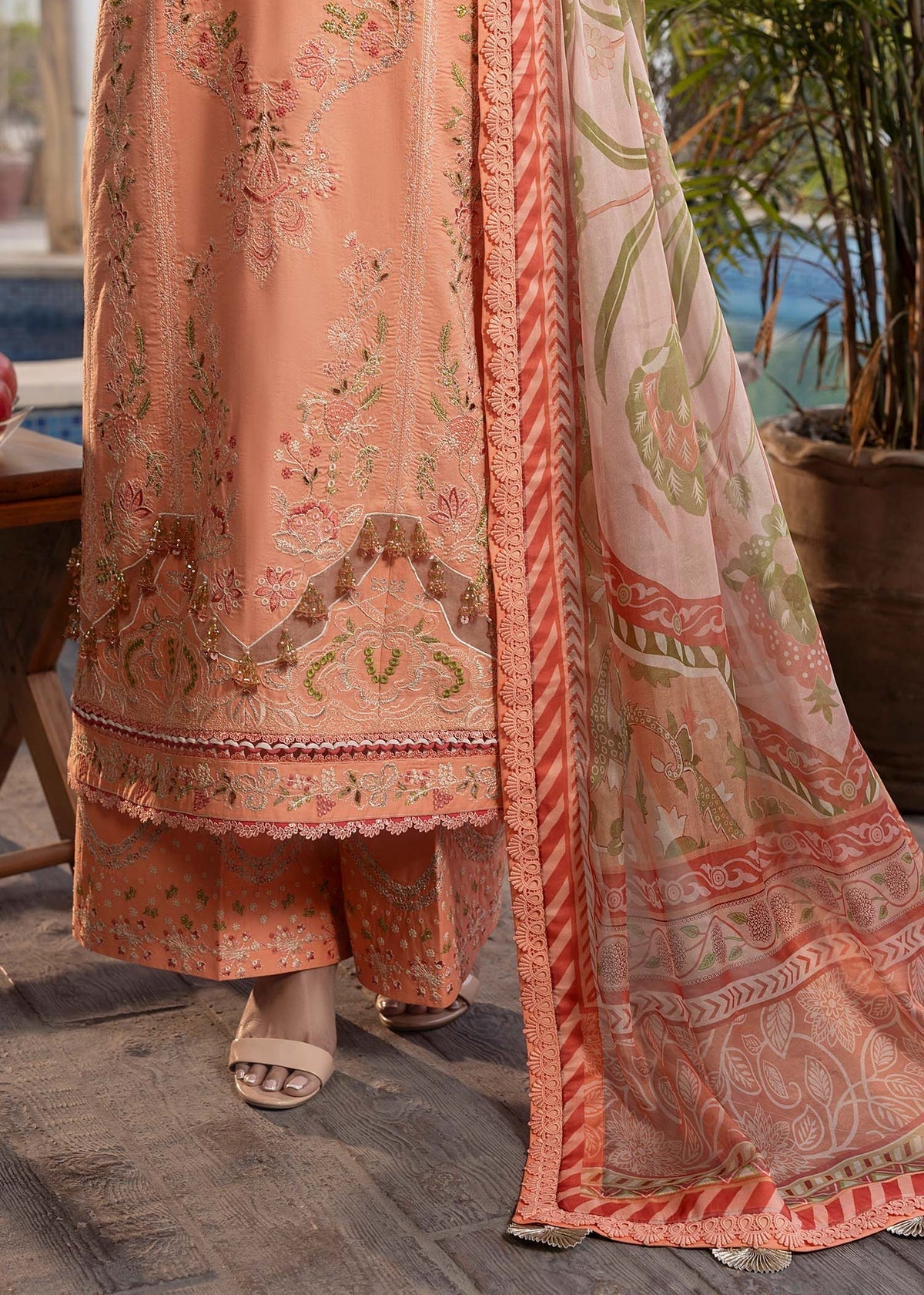 Shurooq | Luxury Lawn 25 | Zyra XL Peach Lawn