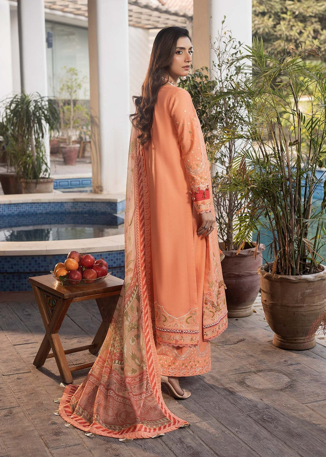 Shurooq | Luxury Lawn 25 | Zyra XS Peach Lawn