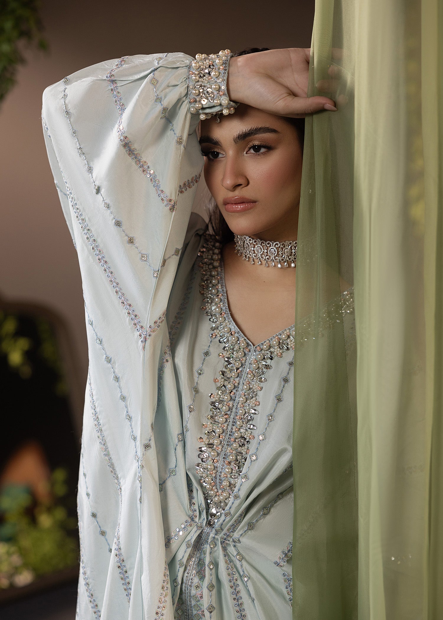 Shurooq | Garden of Dream | Frost L Ice Blue Silk