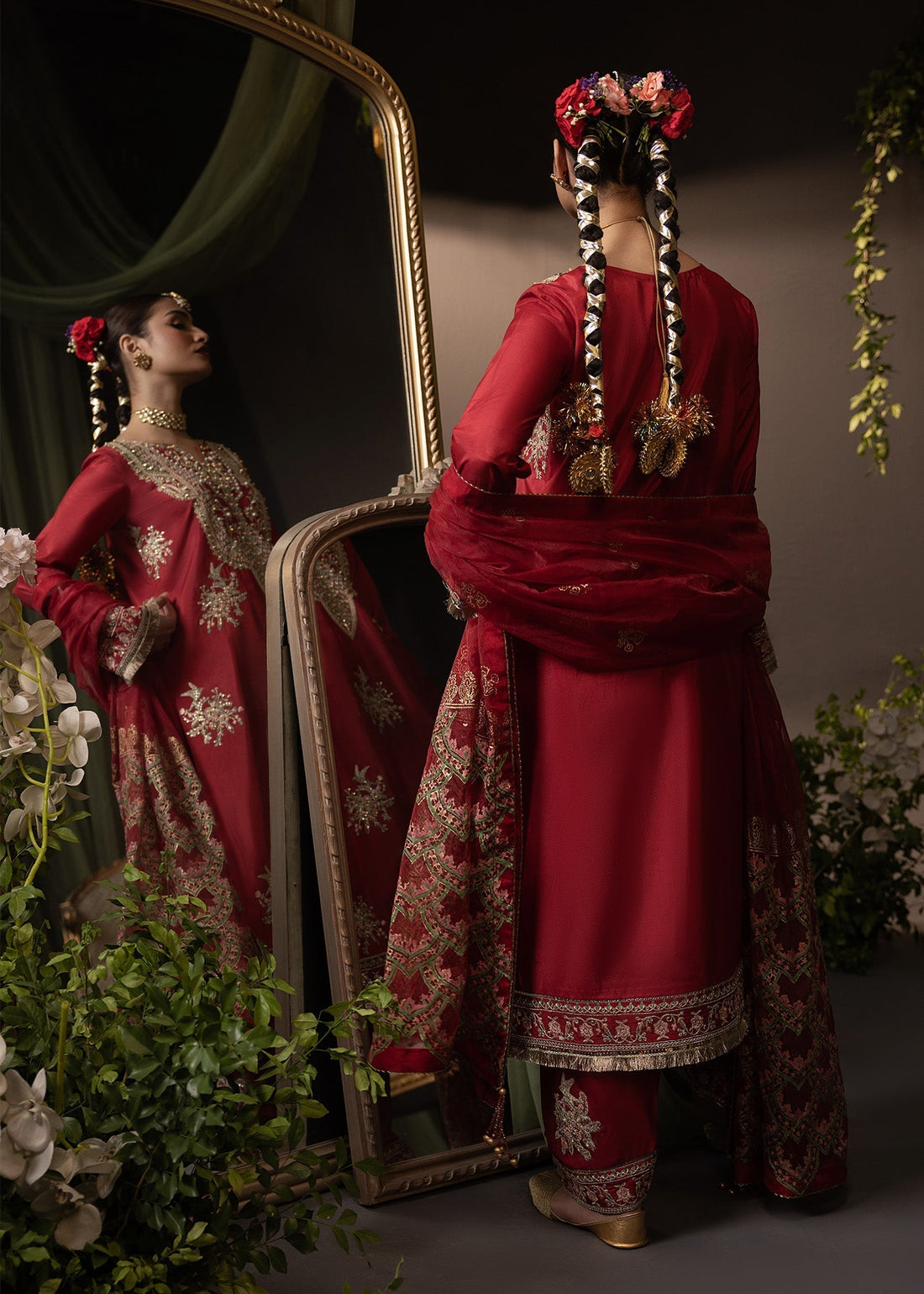 Shurooq | Garden of Dream | Crimson S Red Silk