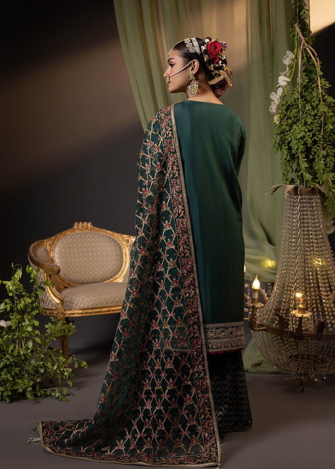 Shurooq | Garden of Dream | Dalaila S Deep Green Silk
