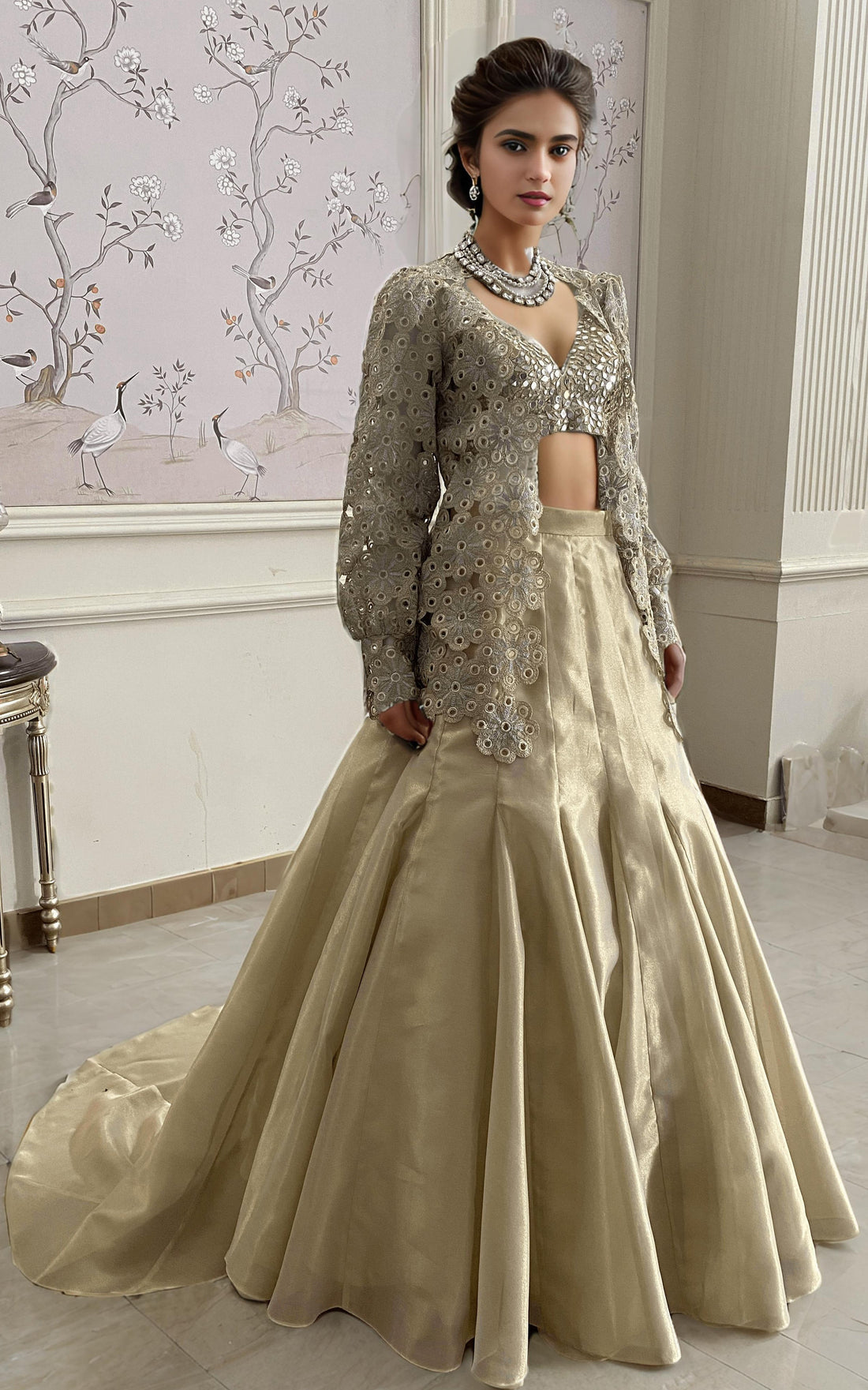 Threads and Motifs | Formal Dresses 25 | EMBRIODERED JACKET WITH BLOUSE AND SKIRT - Pakistani Designer Dress - by Threads and Motifs - Type : Ladies Clothes - 100% Original at Saira Sultan