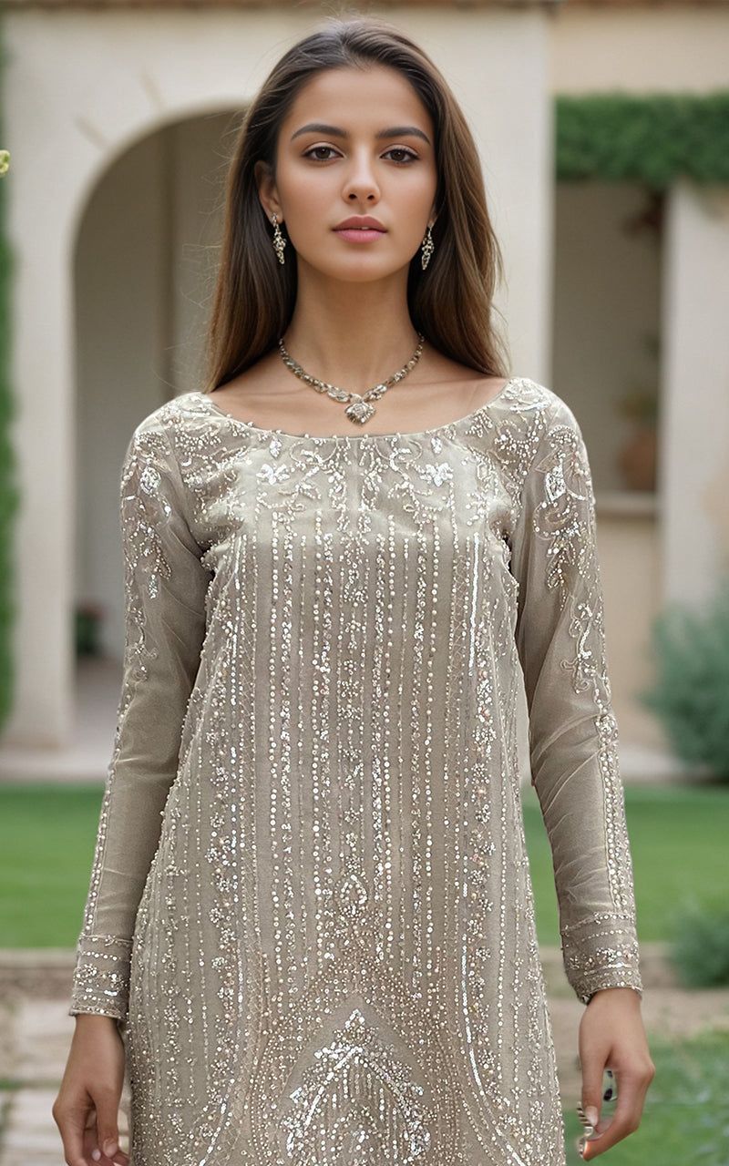 Threads and Motifs | Formal Dresses 25 | Embroidered Shirt With Trouser - Pakistani Designer Dress - by Threads and Motifs - Type : Ladies Clothes - 100% Original at Saira Sultan