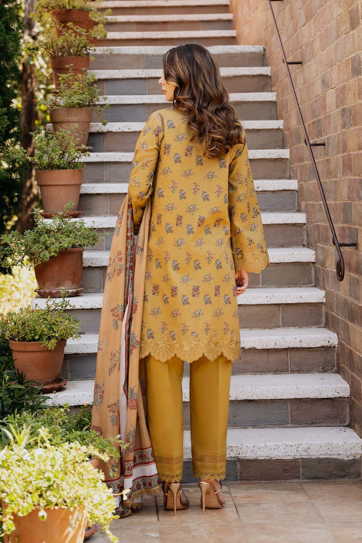Afrozeh | Damask The Holiday Edit 25 | Lorien B S Mustard Lawn