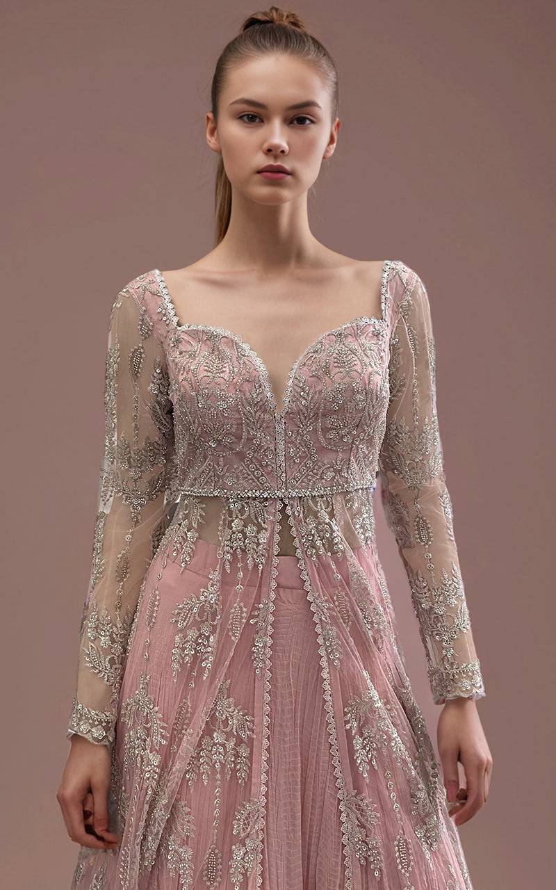 Threads and Motifs | Formal Dresses 25 | Net Embroidered Dress With Skirt And Embroidered Dupatta - Pakistani Designer Dress - by Threads and Motifs - Type : Ladies Clothes - 100% Original at Saira Sultan
