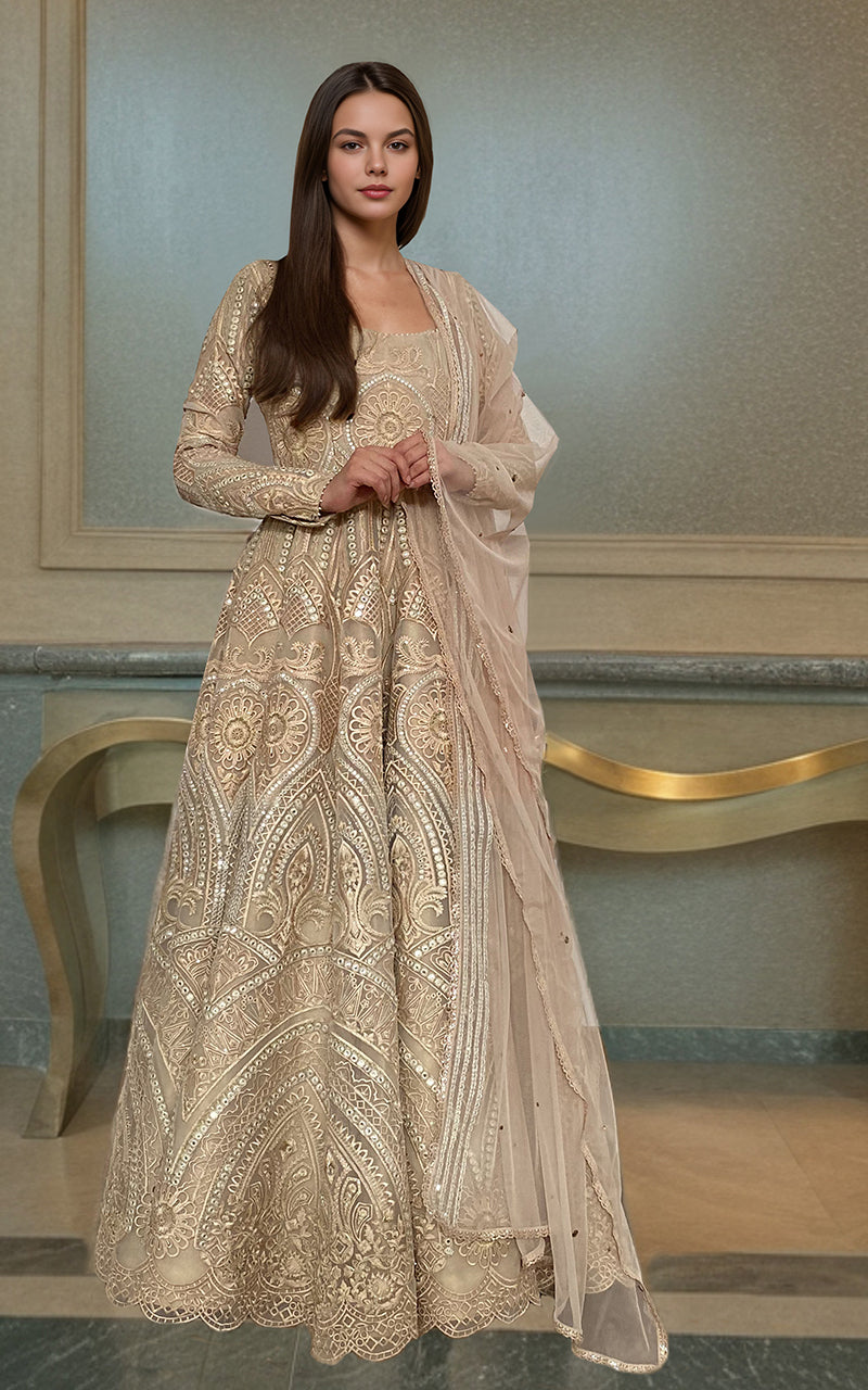 Threads and Motifs | Formal Dresses 25 | Organza Embroidered Maxi - Pakistani Designer Dress - by Threads and Motifs - Type : Ladies Clothes - 100% Original at Saira Sultan