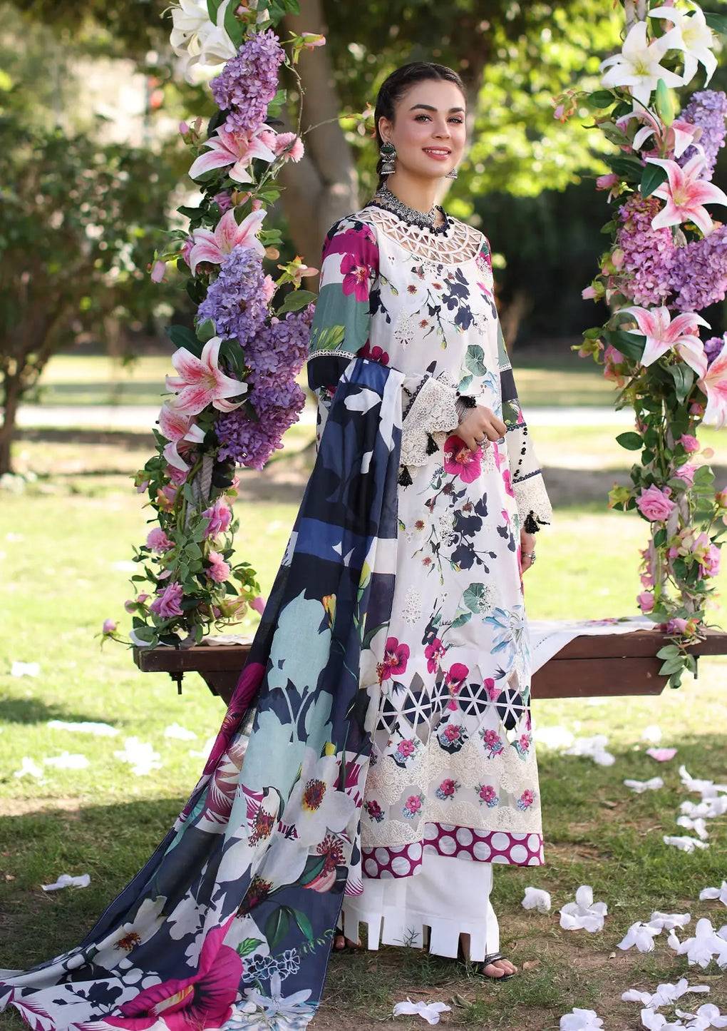 Elaf Premium | Prints Chikankari 24 | 01A LOVELIGHT - Pakistani Designer Dress - by Elaf Premium | Type: Luxury - 100% Original at Saira Sultan