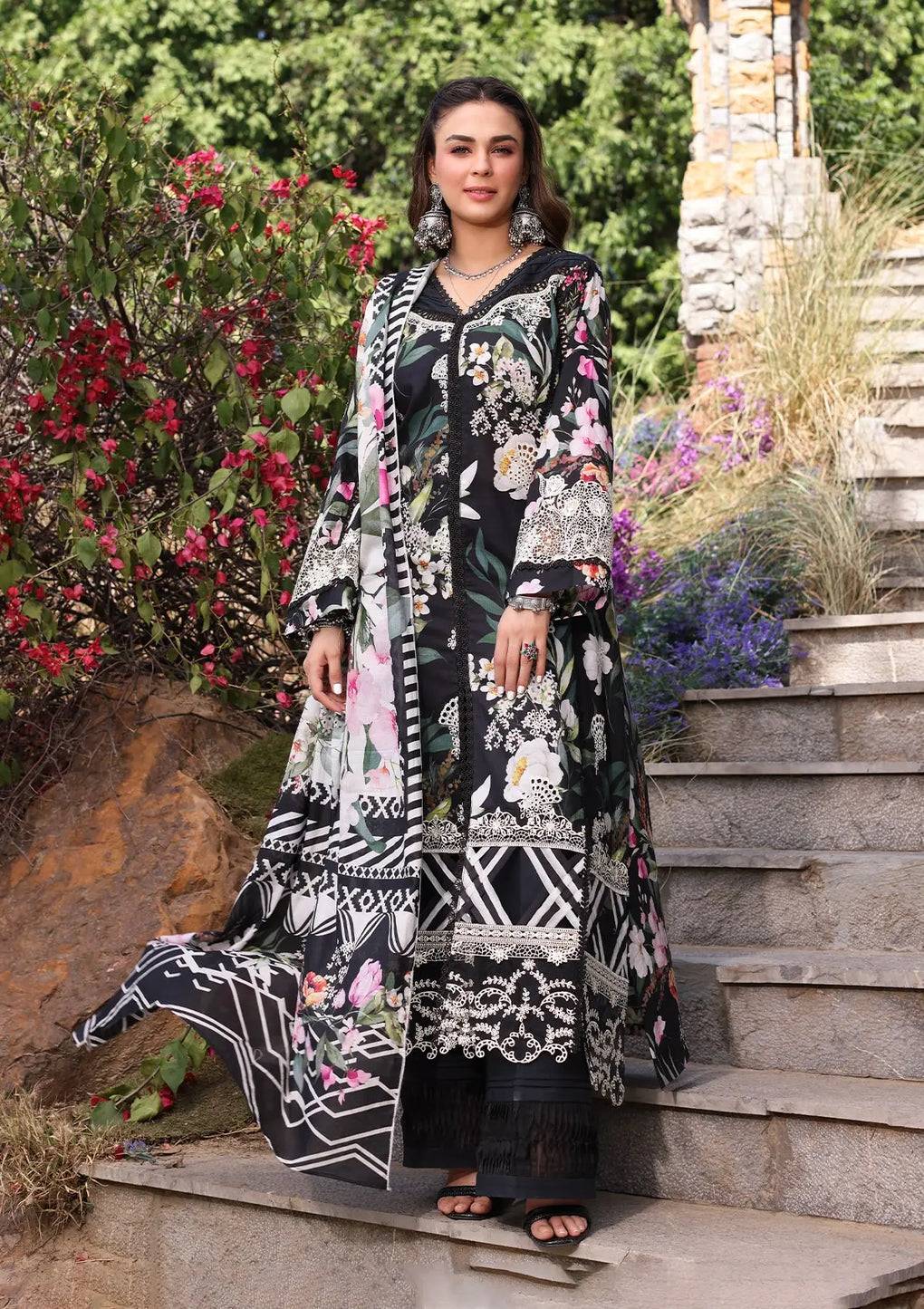 Elaf Premium | Prints Chikankari 24 | 02A NOIREE - Pakistani Designer Dress - by Elaf Premium | Type: Luxury - 100% Original at Saira Sultan