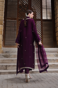 Mona Imran | Dilzaib Formals | Haya S Dark Plum Sheesha Silk