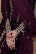 Mona Imran | Dilzaib Formals | Haya M Dark Plum Sheesha Silk