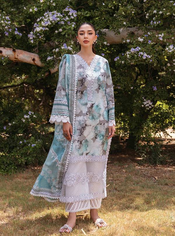 Zainab Chottani | Tahra Lawn 24 | ZINNIA - D 3B - Pakistani Designer Dress - by Zainab Chottani | Type: Luxury - 100% Original at Saira Sultan