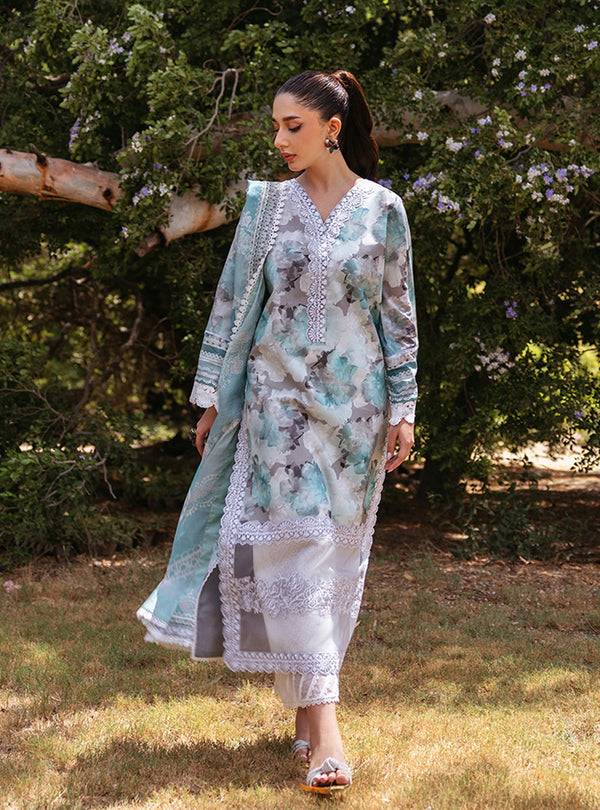 Zainab Chottani | Tahra Lawn 24 | ZINNIA - D 3B - Pakistani Designer Dress - by Zainab Chottani | Type: Luxury - 100% Original at Saira Sultan