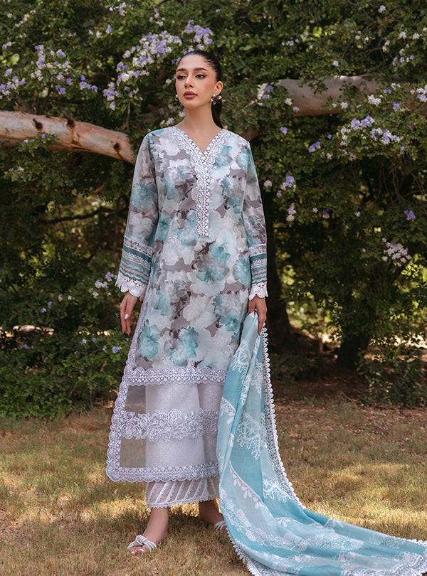 Zainab Chottani | Tahra Lawn 24 | ZINNIA - D 3B - Pakistani Designer Dress - by Zainab Chottani | Type: Luxury - 100% Original at Saira Sultan