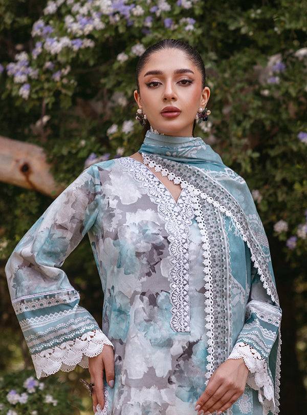 Zainab Chottani | Tahra Lawn 24 | ZINNIA - D 3B - Pakistani Designer Dress - by Zainab Chottani | Type: Luxury - 100% Original at Saira Sultan