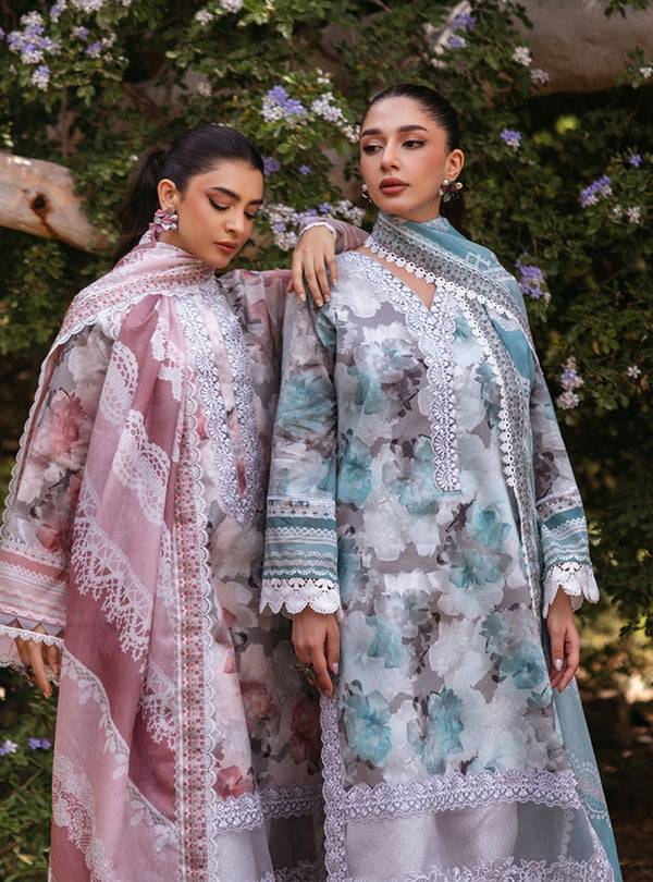 Zainab Chottani | Tahra Lawn 24 | ZINNIA - D 3A - Pakistani Designer Dress - by Zainab Chottani | Type: Luxury - 100% Original at Saira Sultan