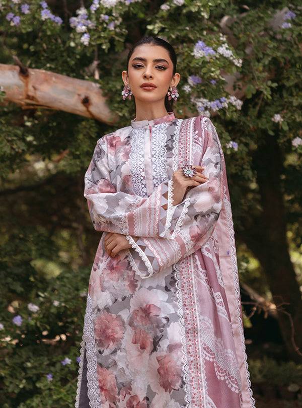 Zainab Chottani | Tahra Lawn 24 | ZINNIA - D 3A - Pakistani Designer Dress - by Zainab Chottani | Type: Luxury - 100% Original at Saira Sultan