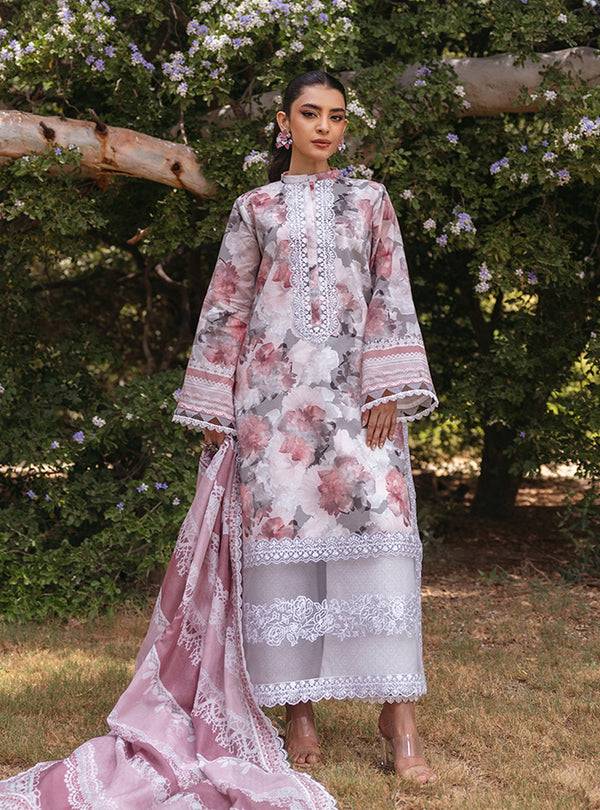 Zainab Chottani | Tahra Lawn 24 | ZINNIA - D 3A - Pakistani Designer Dress - by Zainab Chottani | Type: Luxury - 100% Original at Saira Sultan
