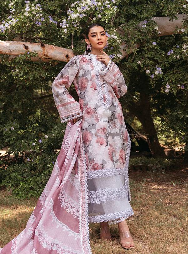 Zainab Chottani | Tahra Lawn 24 | ZINNIA - D 3A - Pakistani Designer Dress - by Zainab Chottani | Type: Luxury - 100% Original at Saira Sultan