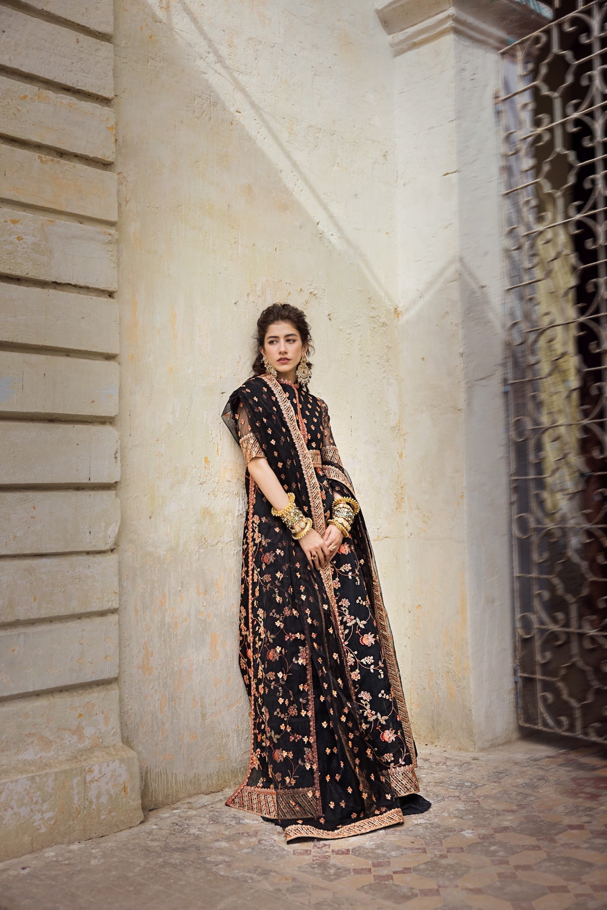 Erum Khan | Umaima Eid Edit | SAFWA Custom Size Black Organza