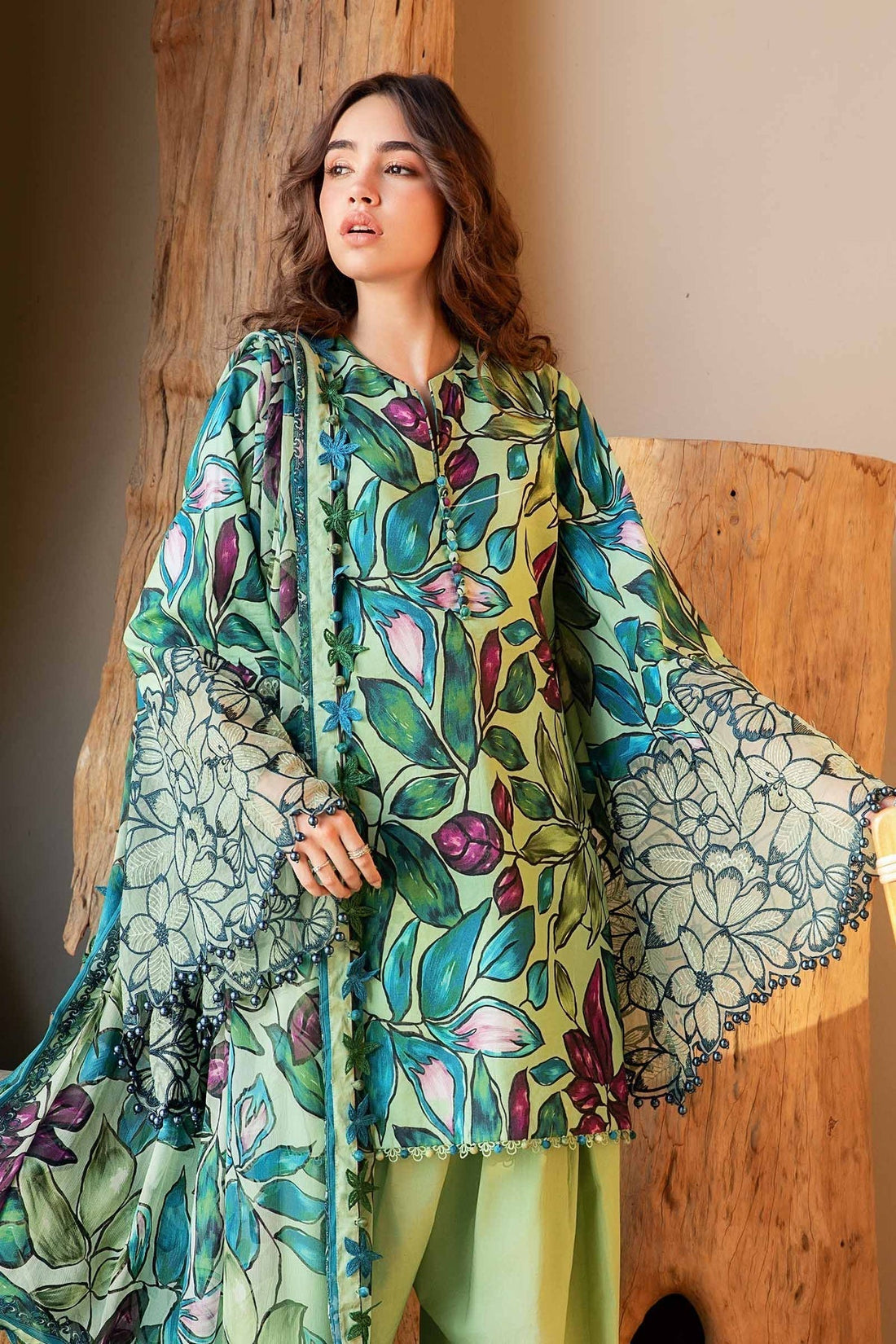 Maria B | M Prints 25 | MPT-2505-B XS Tea Green Lawn