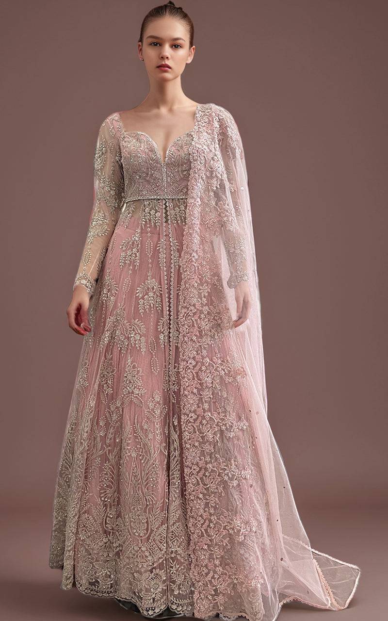 Threads and Motifs | Formal Dresses 25 | Net Embroidered Dress With Skirt And Embroidered Dupatta - Pakistani Designer Dress - by Threads and Motifs - Type : Ladies Clothes - 100% Original at Saira Sultan