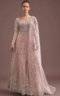 Threads and Motifs | Formal Dresses 25 | Net Embroidered Dress With Skirt And Embroidered Dupatta - Pakistani Designer Dress - by Threads and Motifs - Type : Ladies Clothes - 100% Original at Saira Sultan