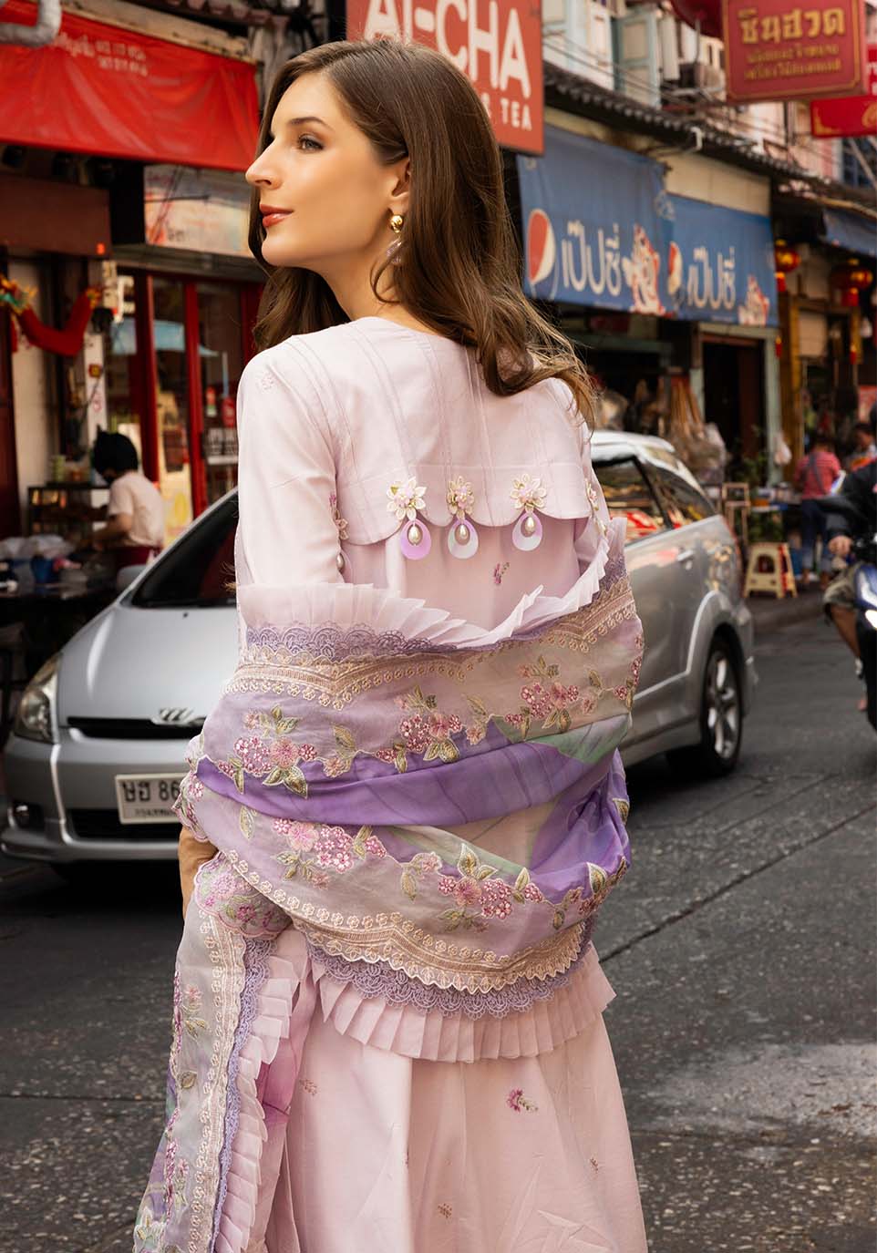 Zarqash | Luxury Lawn 25 | ZQLU 006 Daisy ~ Belle XS Lilac Lawn