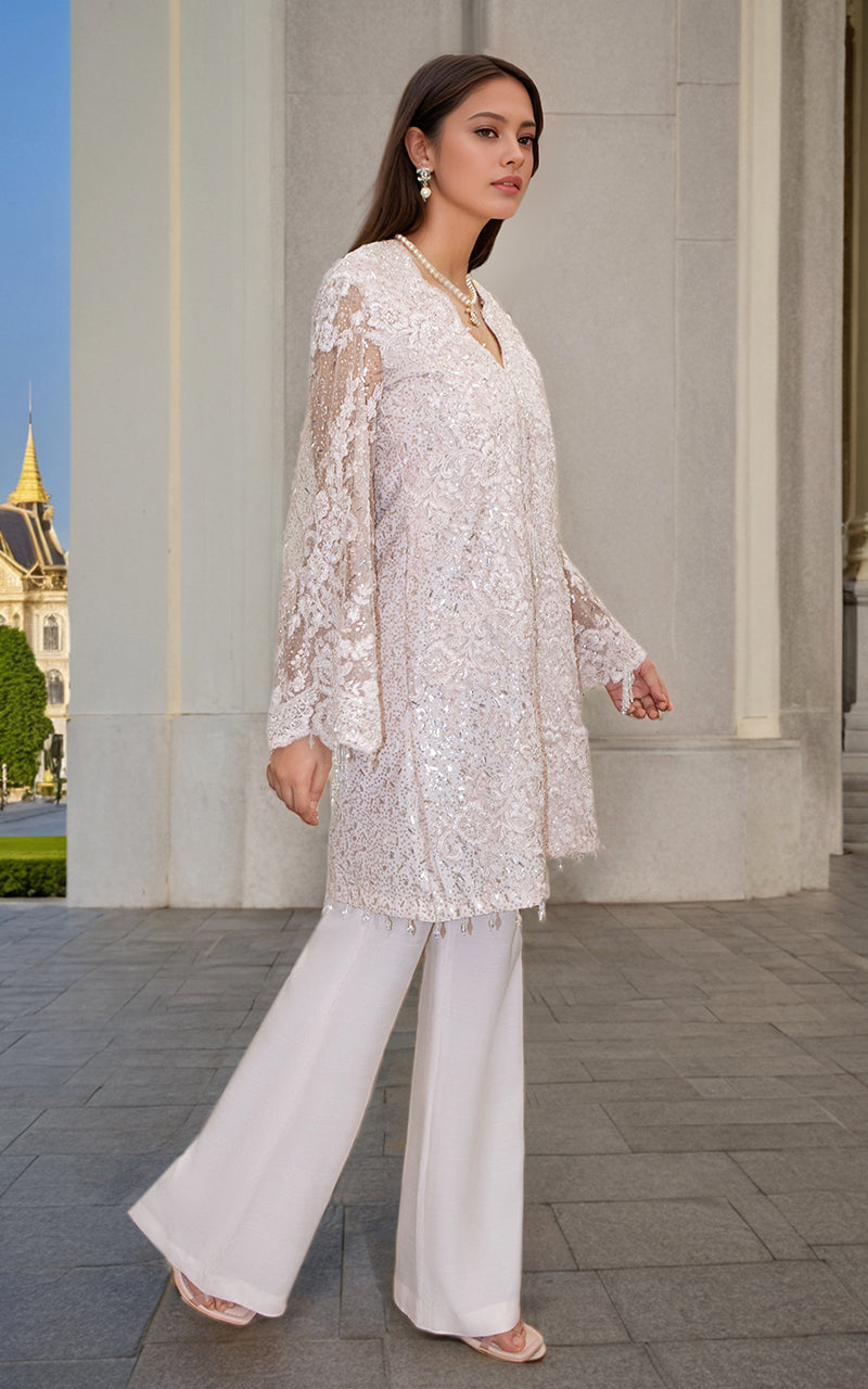 Threads and Motifs | Formal Dresses 25 | Net Cut Dana Shirt With Trouser - Pakistani Designer Dress - by Threads and Motifs - Type : Ladies Clothes - 100% Original at Saira Sultan