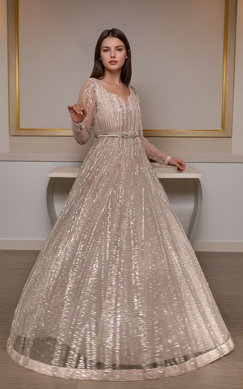 Threads and Motifs | Formal Dresses 25 | Net Embroidered Maxi - Pakistani Designer Dress - by Threads and Motifs - Type : Ladies Clothes - 100% Original at Saira Sultan