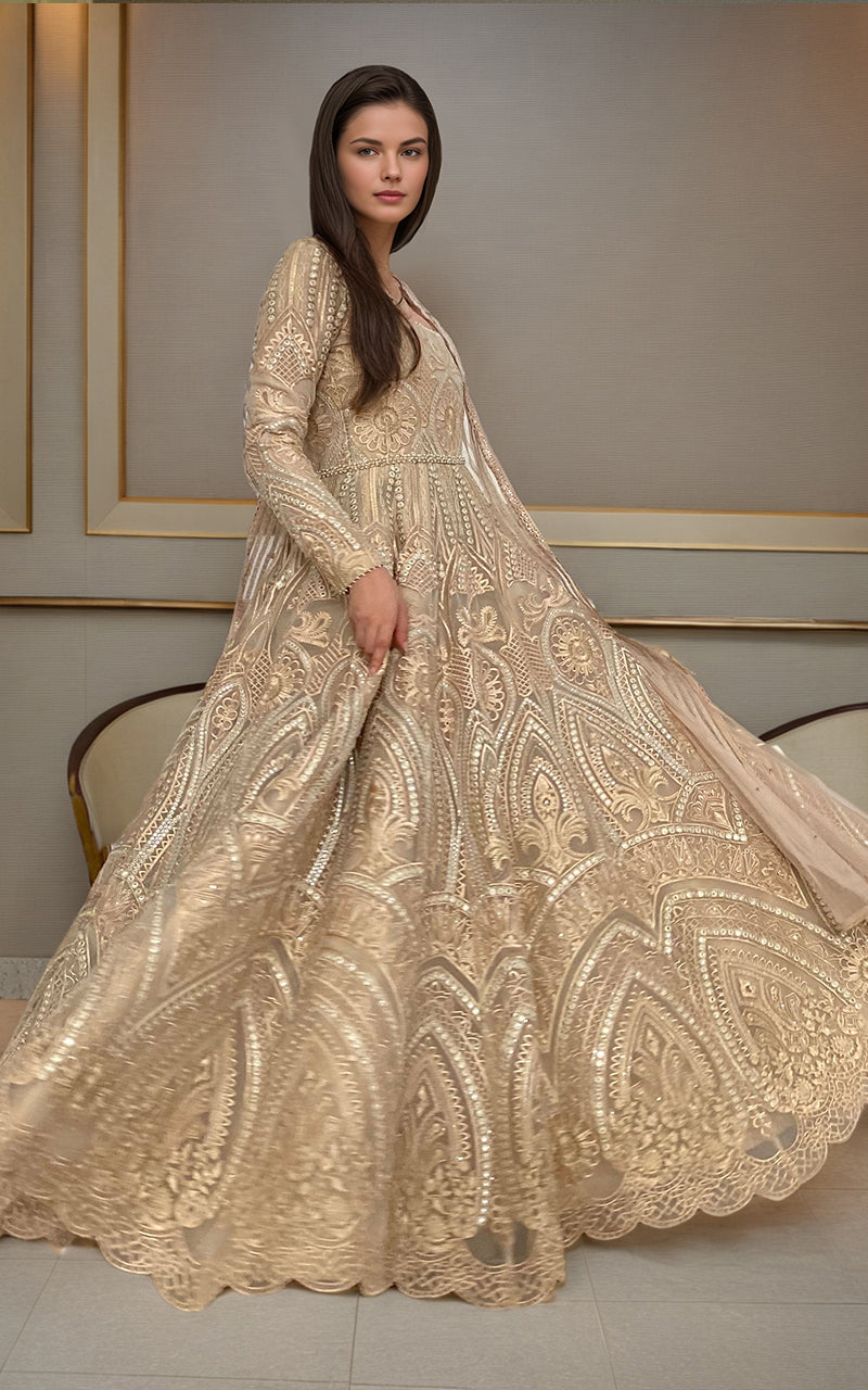 Threads and Motifs | Formal Dresses 25 | Organza Embroidered Maxi - Pakistani Designer Dress - by Threads and Motifs - Type : Ladies Clothes - 100% Original at Saira Sultan