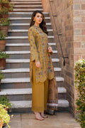 Afrozeh | Damask The Holiday Edit 25 | Lorien B XL Mustard Lawn
