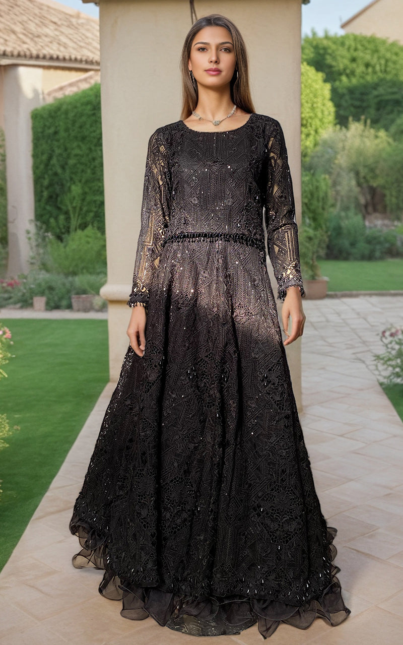 Threads and Motifs | Formal Dresses 25 | ORGANZA EMBROIDERED BLOUSE WITH EMBROIDERED LEHENGA - Pakistani Designer Dress - by Threads and Motifs - Type : Ladies Clothes - 100% Original at Saira Sultan