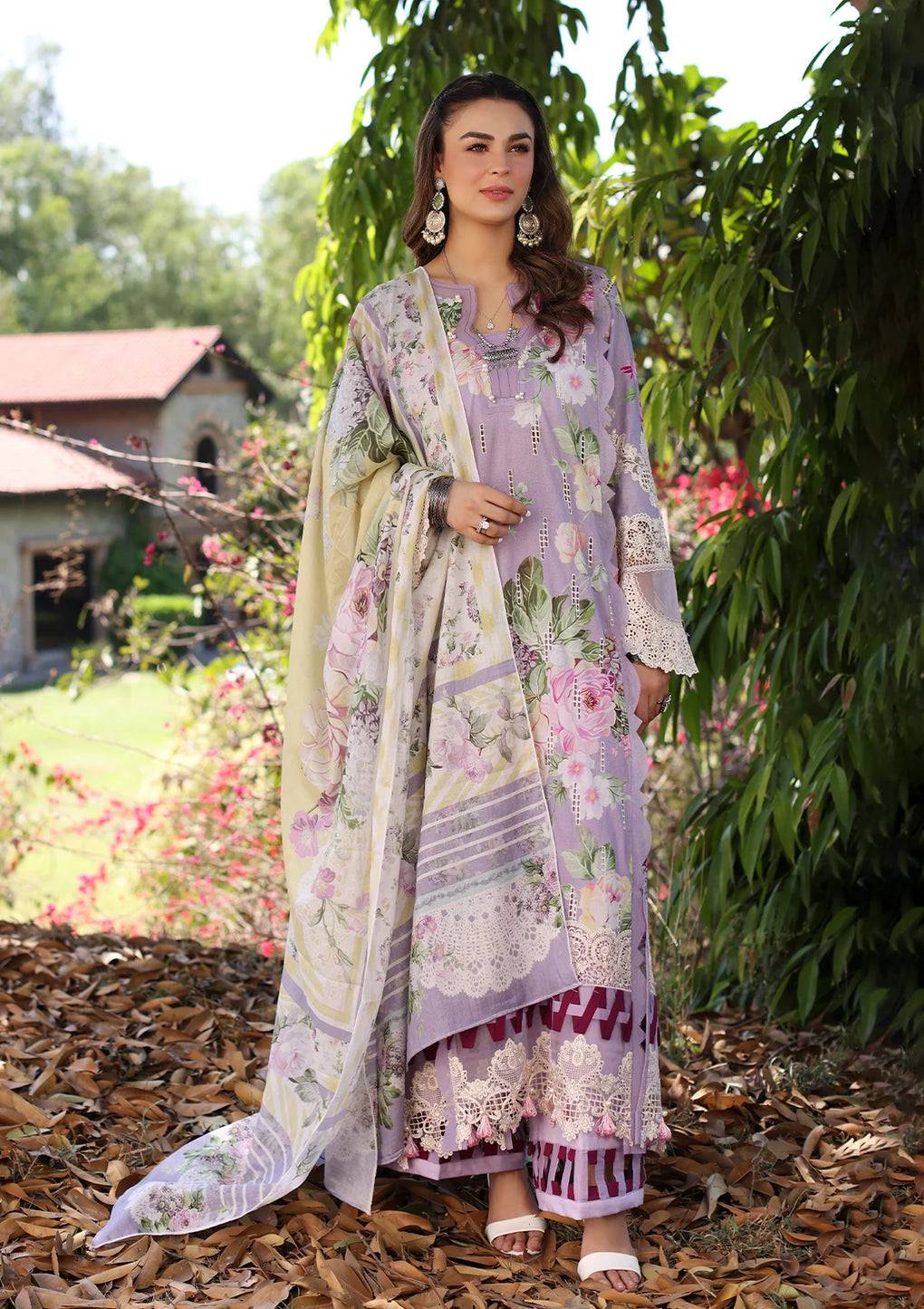 Elaf Premium | Prints Chikankari 24 | 03A LILAC LAMOUR - Pakistani Designer Dress - by Elaf Premium | Type: Luxury - 100% Original at Saira Sultan