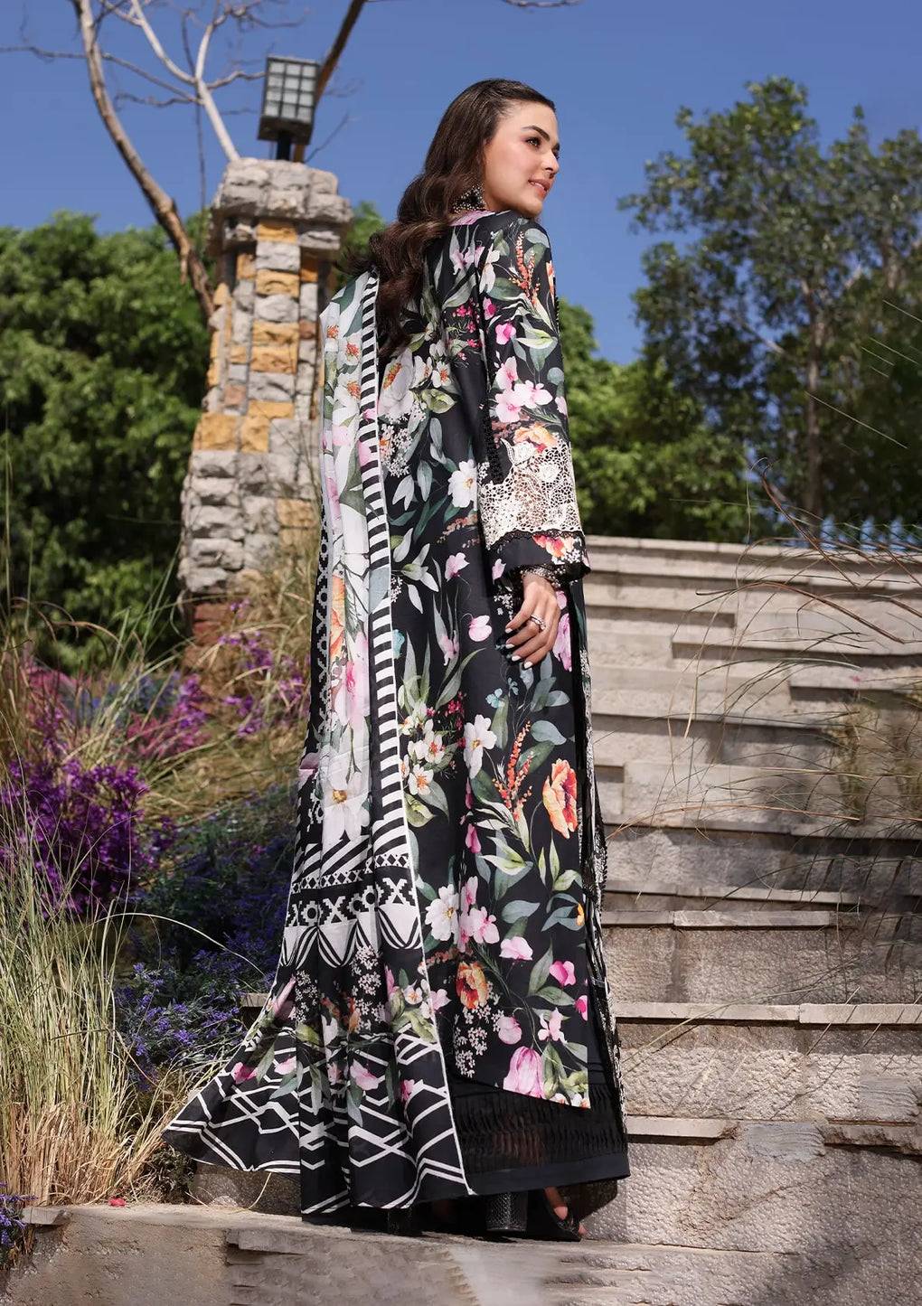 Elaf Premium | Prints Chikankari 24 | 02A NOIREE - Pakistani Designer Dress - by Elaf Premium | Type: Luxury - 100% Original at Saira Sultan