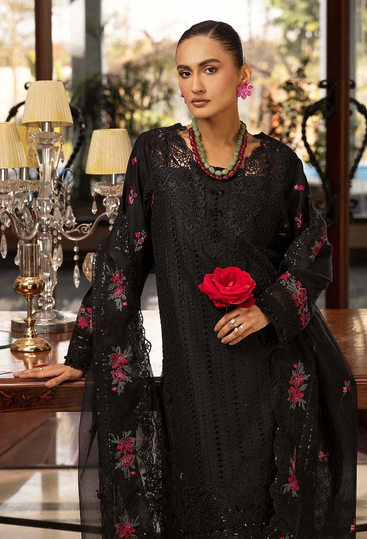Adans Libas | Summers Dream 25 | 3504 S Black Long Shirt with Pant