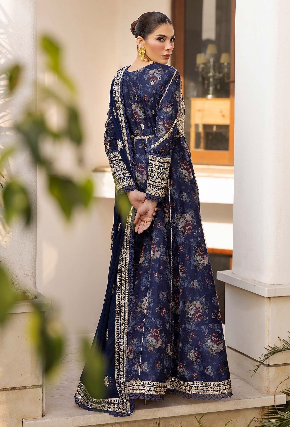 Adans Libas | Summers Dream 25 | 3502 XS Navy Blue Short Shirt wth Gharara