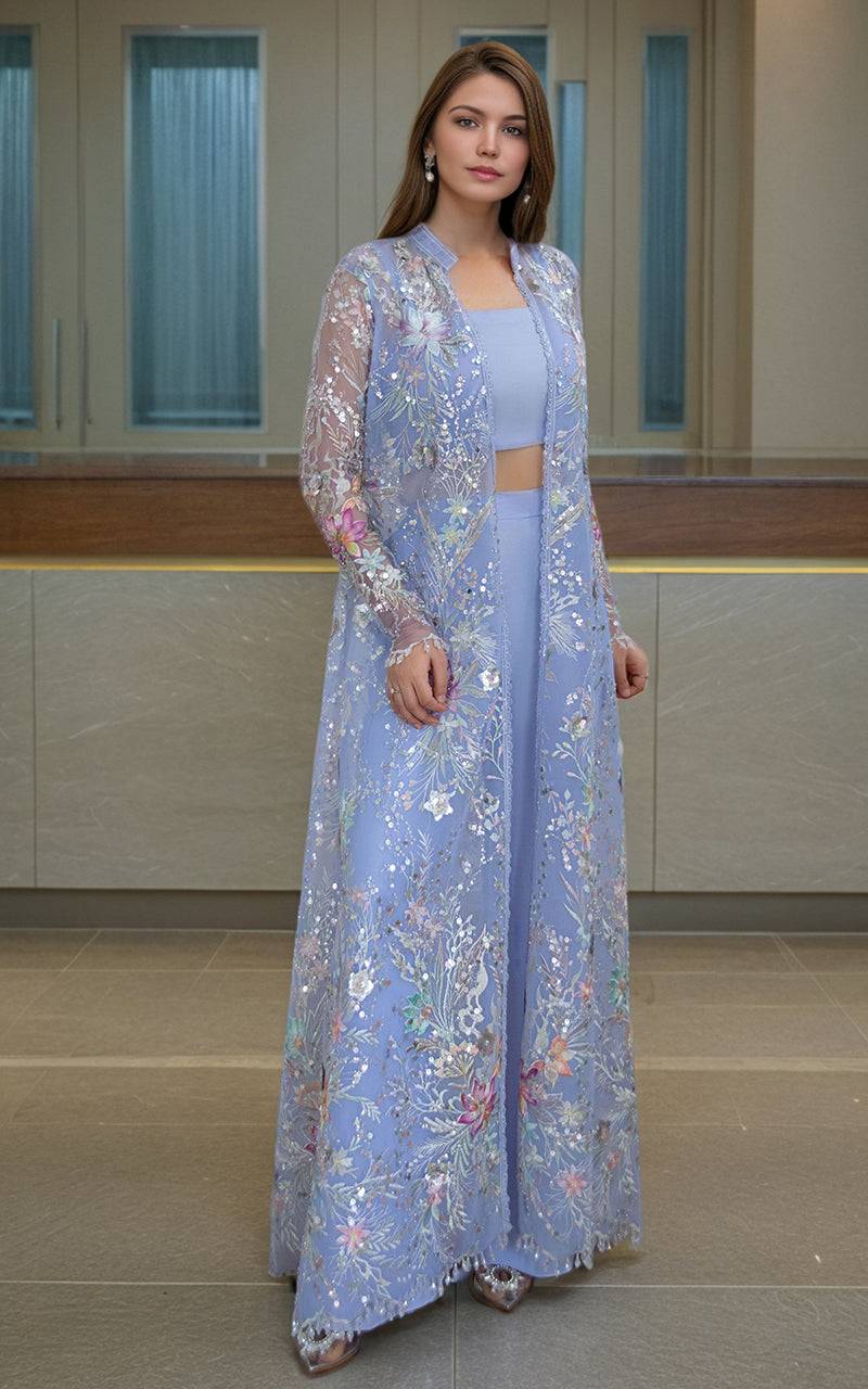 Threads and Motifs | Formal Dresses 25 | Net Embroidered Jacket - Pakistani Designer Dress - by Threads and Motifs - Type : Ladies Clothes - 100% Original at Saira Sultan
