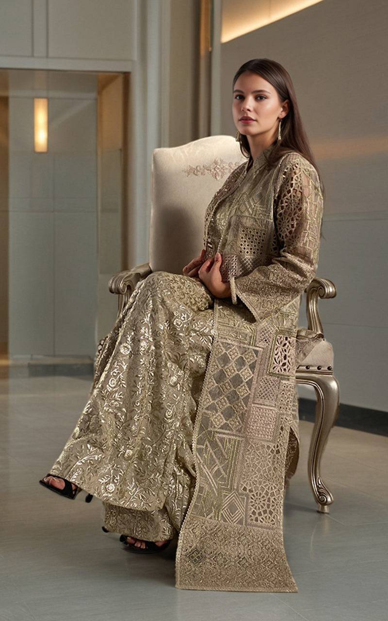 Threads and Motifs | Formal Dresses 25 | Embroidered Jacket With Blouse - Pakistani Designer Dress - by Threads and Motifs - Type : Ladies Clothes - 100% Original at Saira Sultan