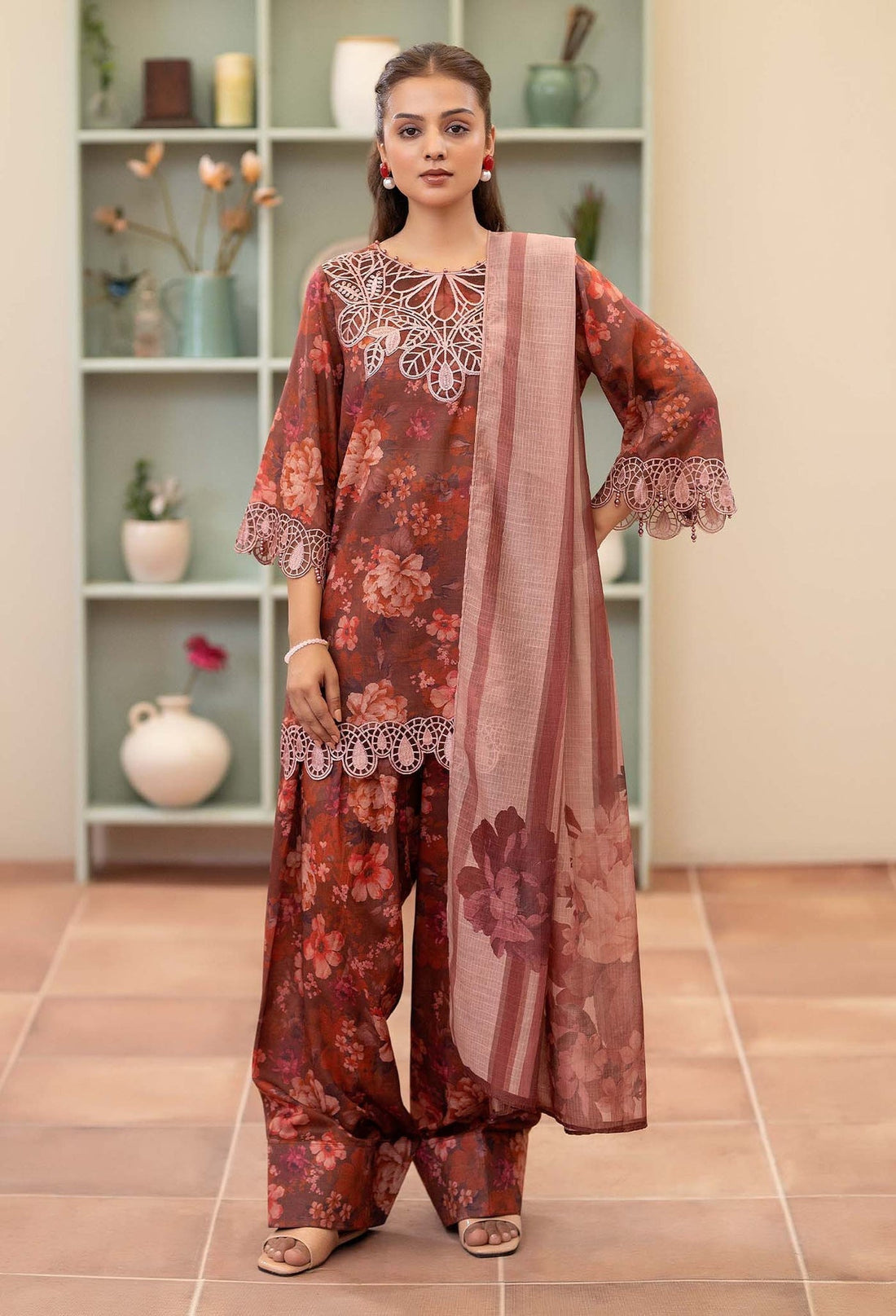 Adans Libas | Prints Eid Edit | 26661 XS Dark Brown Lawn